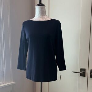 Talbots Classic Navy Long Sleeve Top
